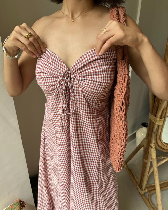 Espresso Gingham Dress