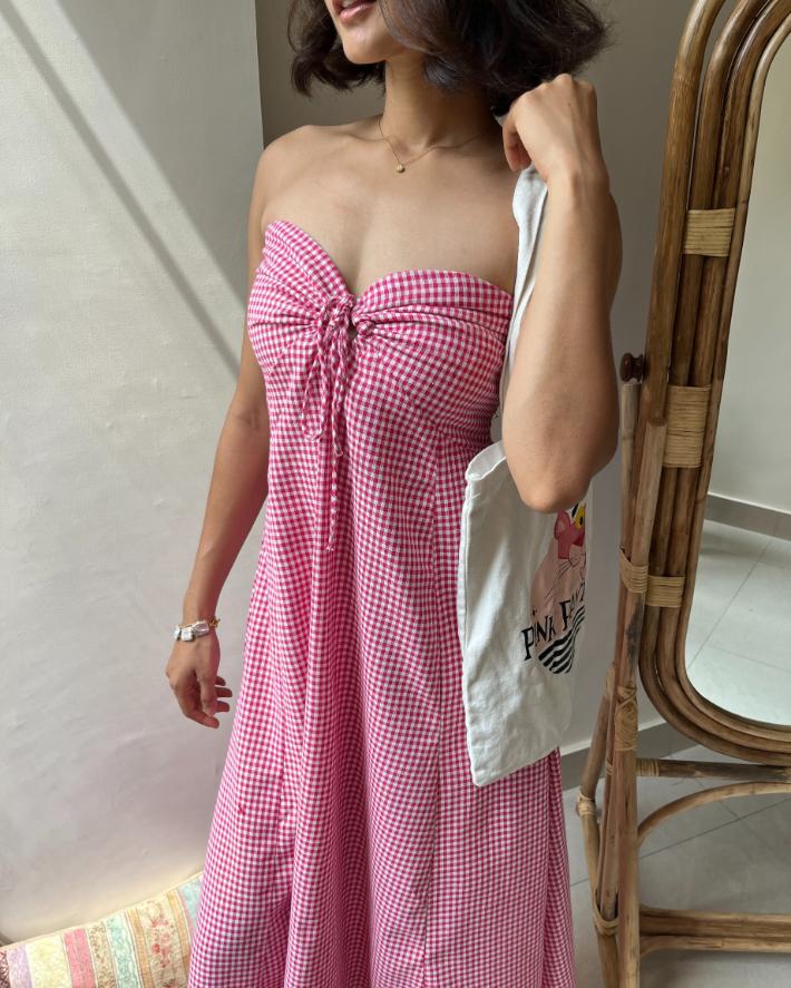 Hibiscus Gingham Dress