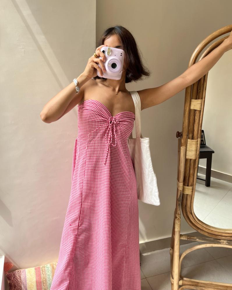 Hibiscus Gingham Dress
