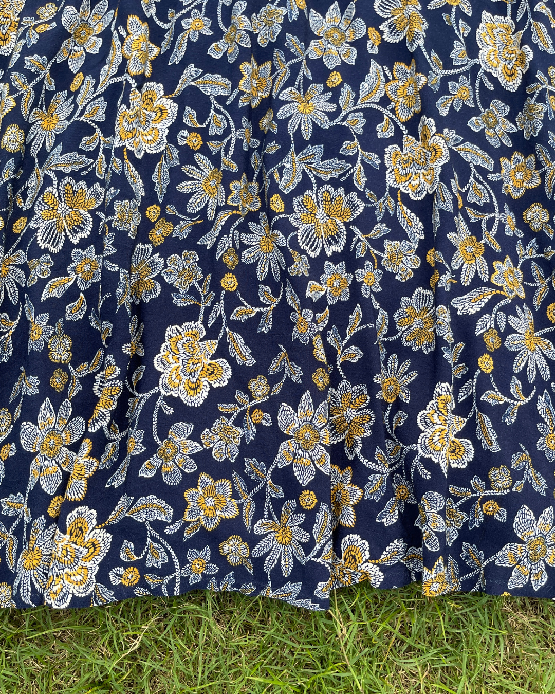 Navy Flora Dress(L)