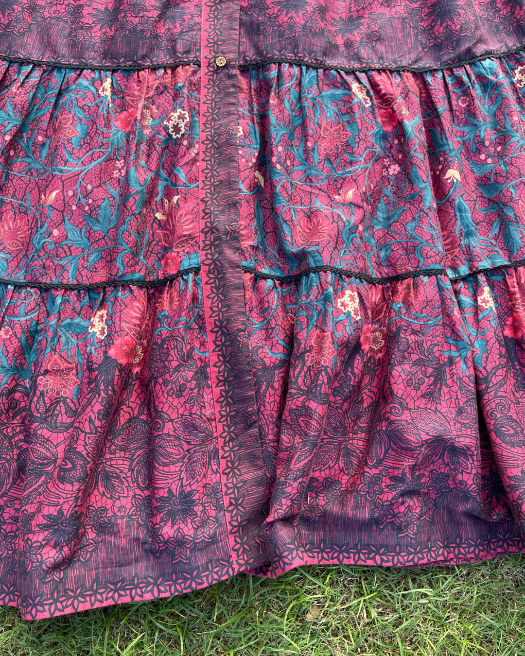Plum Bouquet Dress(M)