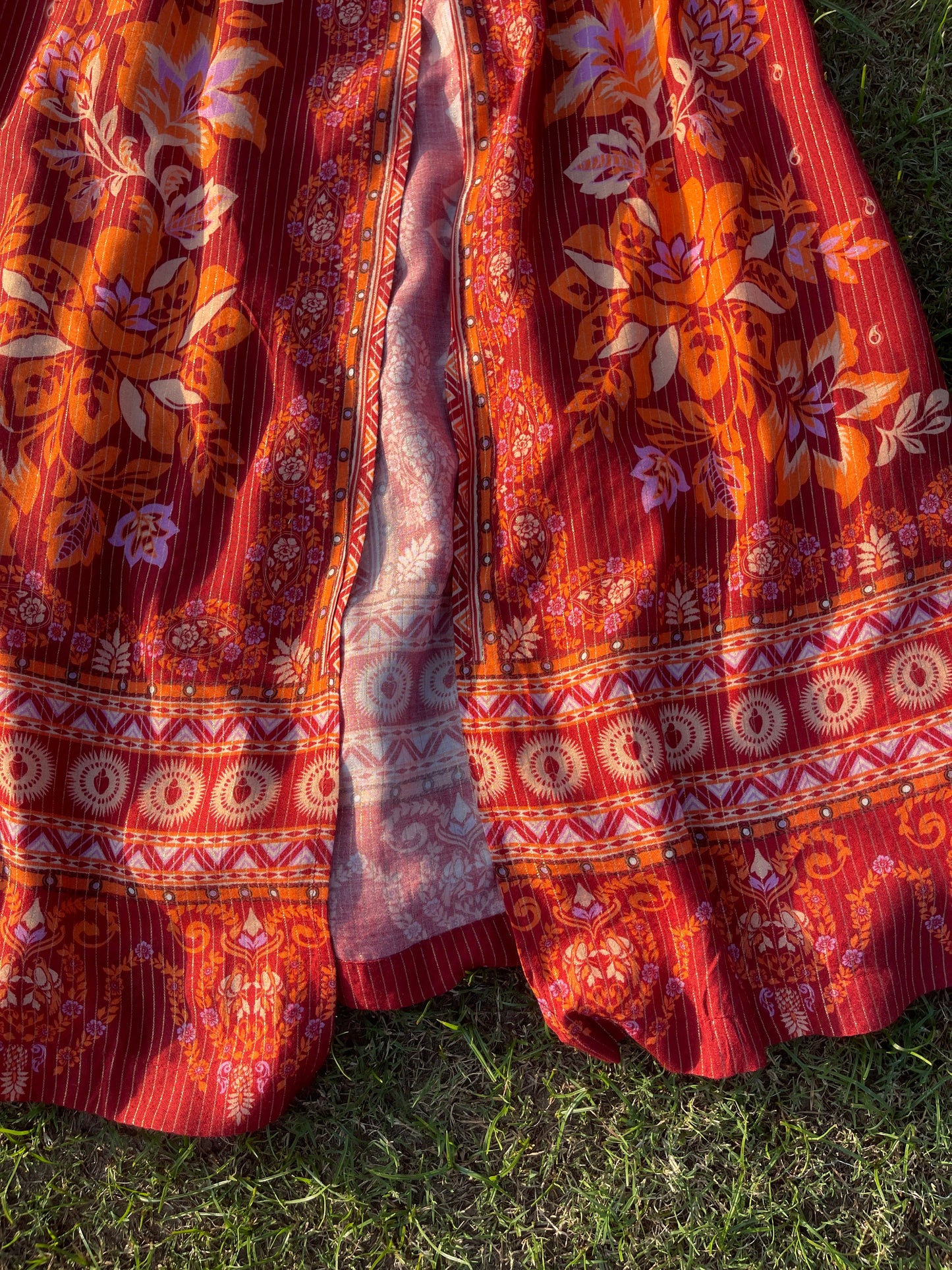 Crimson Sunset Maxi Dress ( S & M)