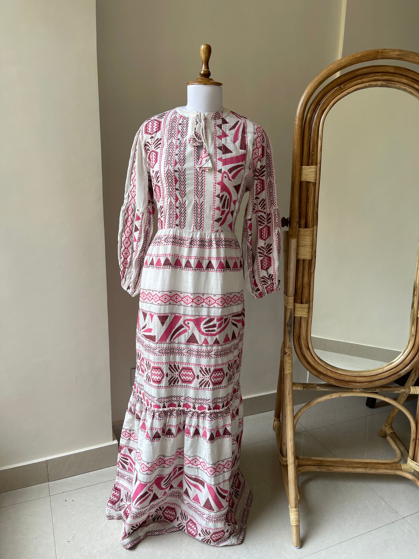Crimson Folk Dress(L)