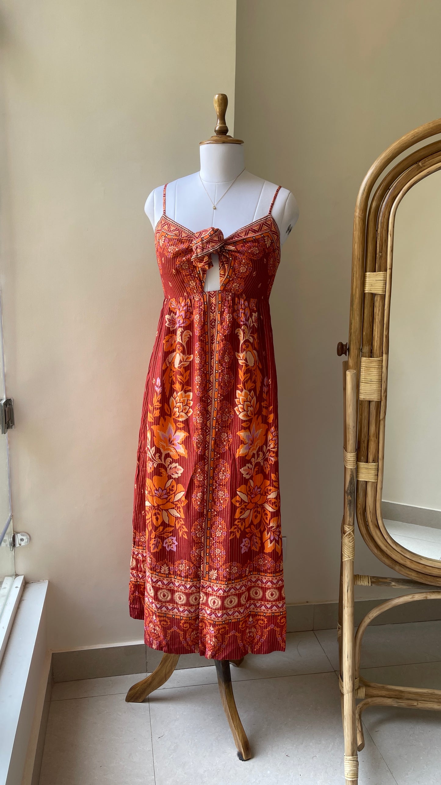 Crimson Sunset Maxi Dress ( S & M)
