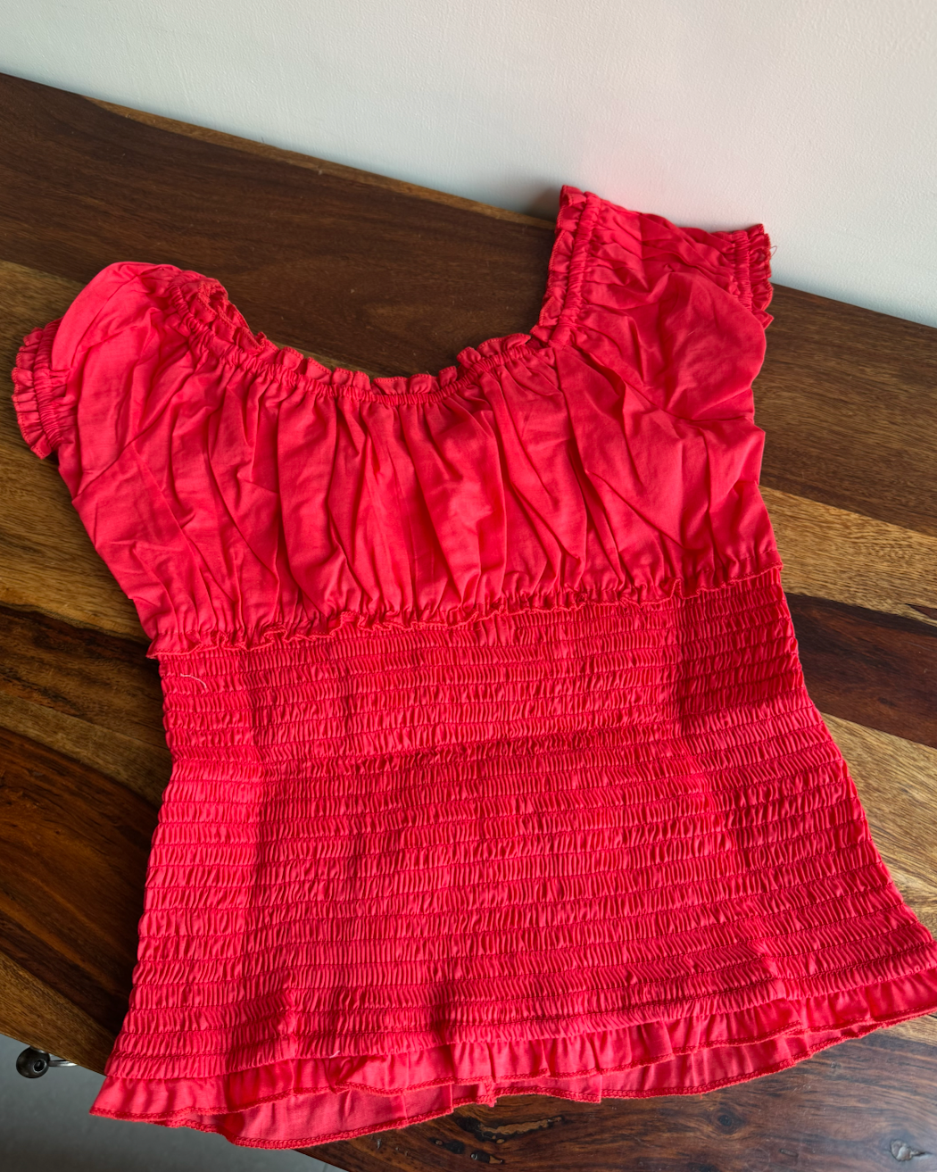 Milkmaid Blouse Red