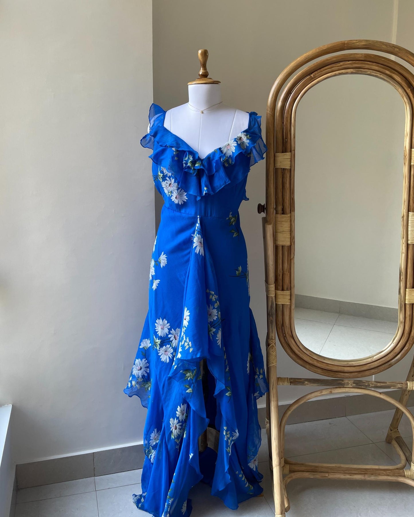 Summer Sky Ruffle Gown (L)