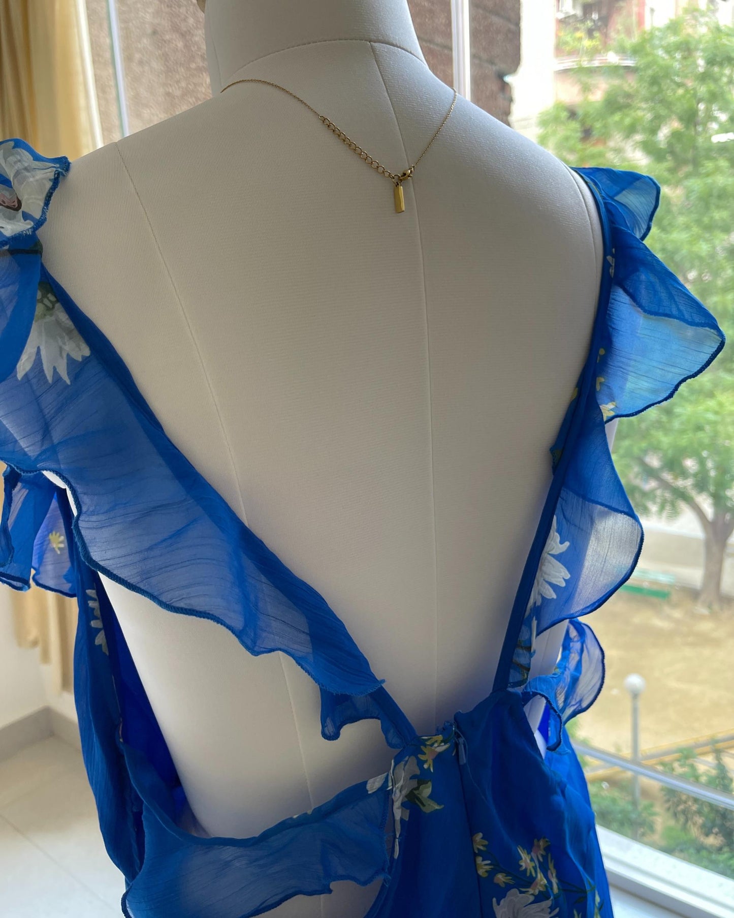 Summer Sky Ruffle Gown (L)