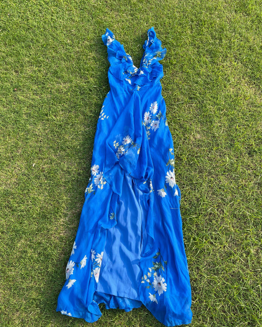 Summer Sky Ruffle Gown (L)