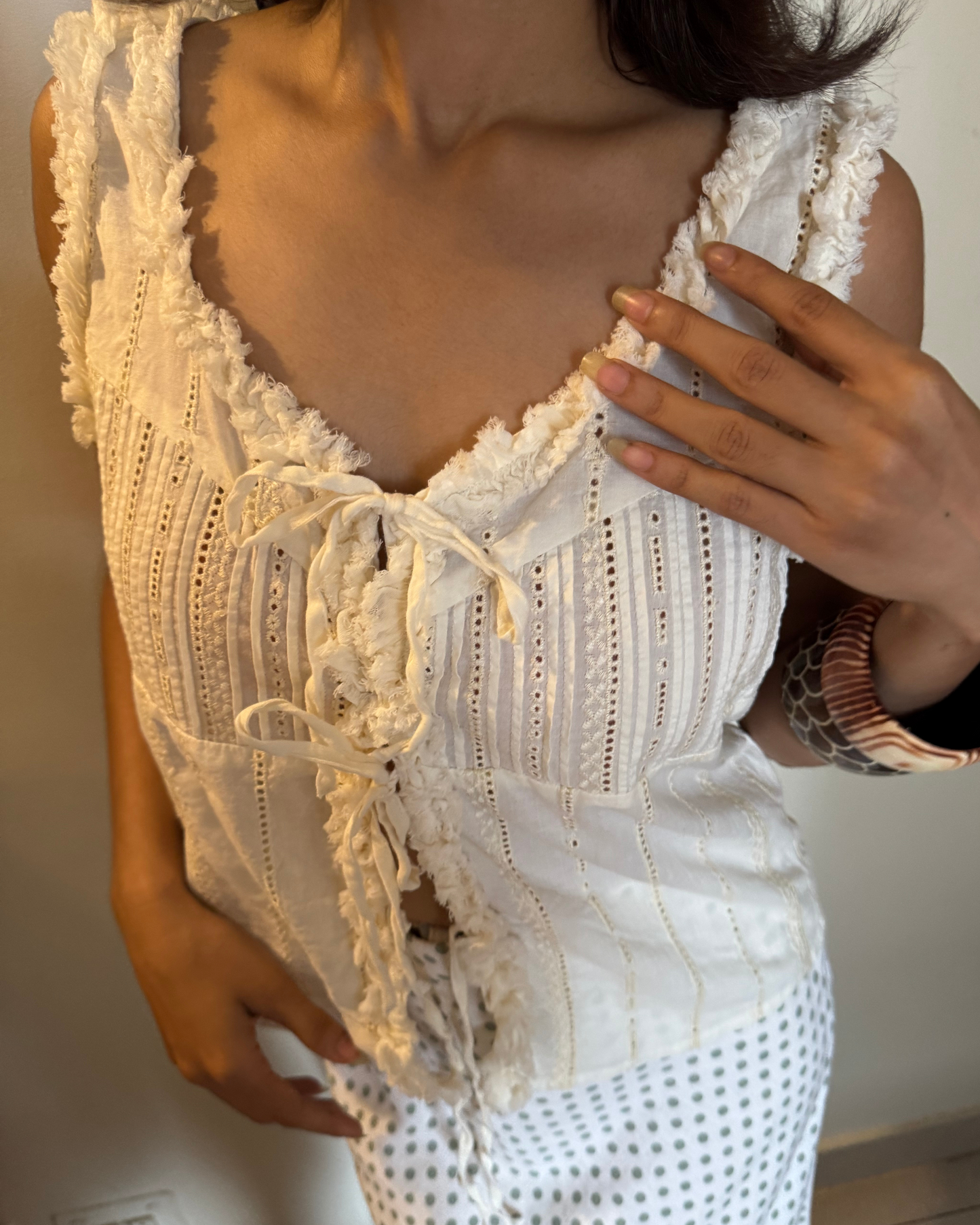 Feather Tie Up Top