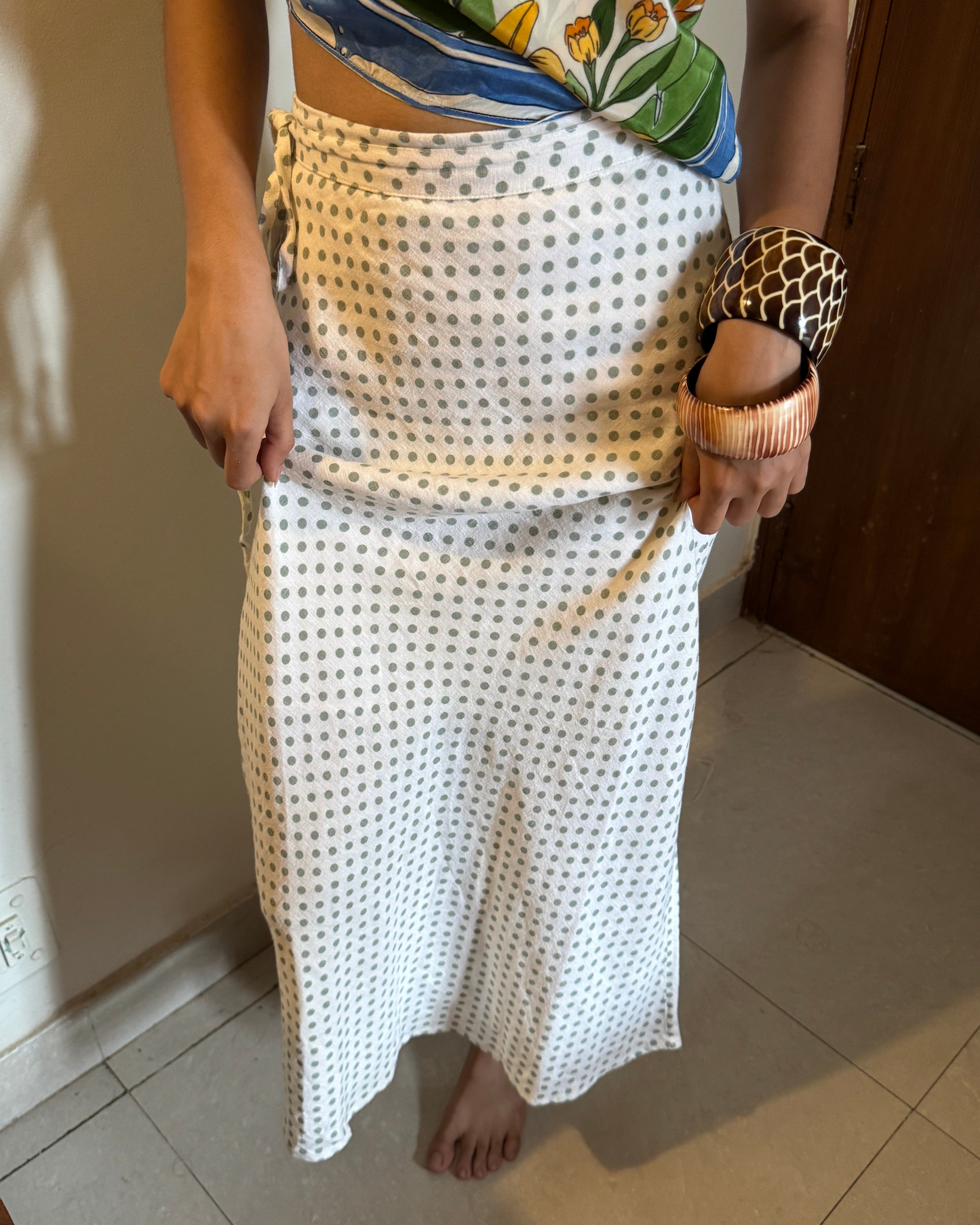 Mint Polka Skirt (XS&S)