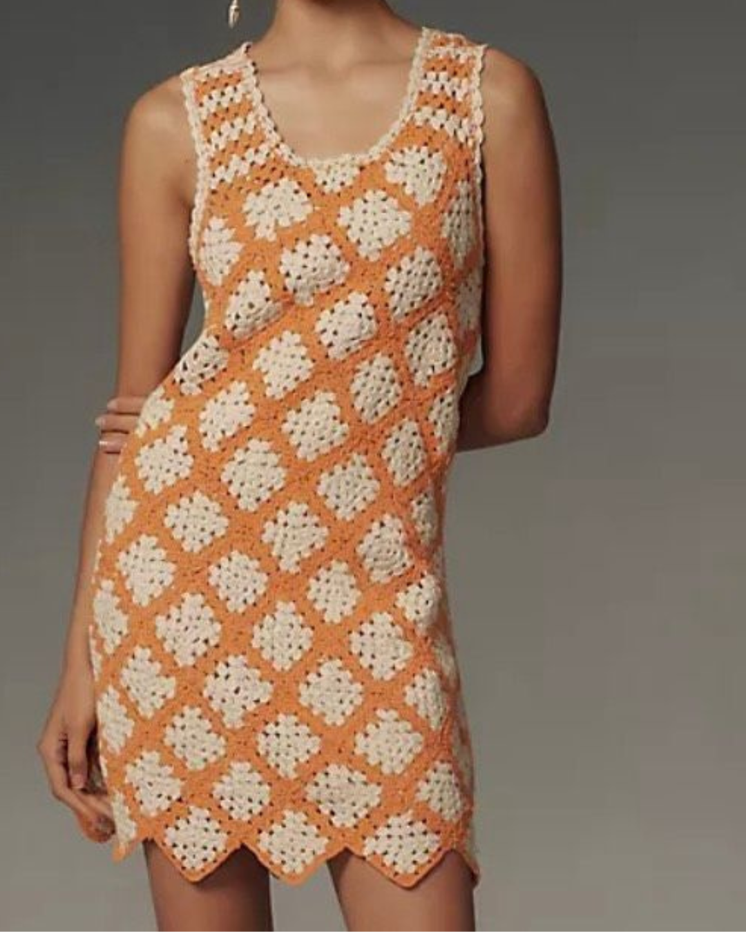 Tangerine Crochet Dress