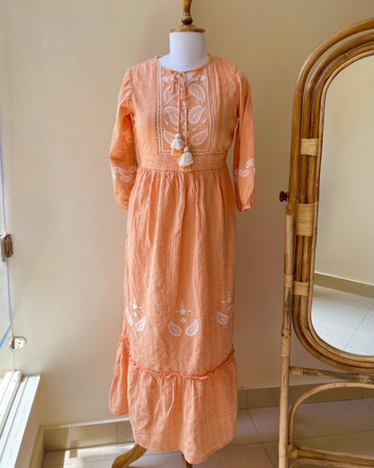Apricot Sun Dress(M)