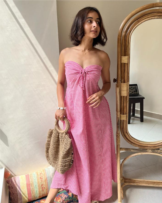 Hibiscus Gingham Dress