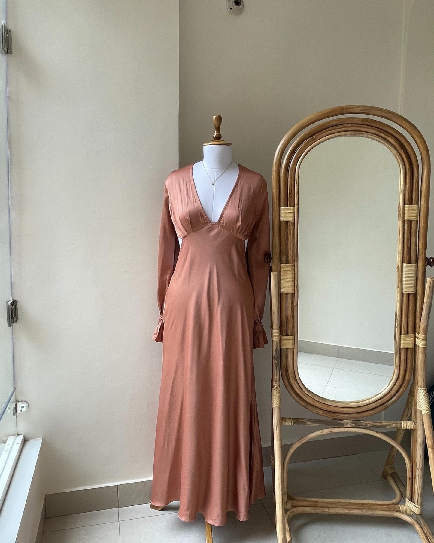 Desert Rose Satin Dress (M)