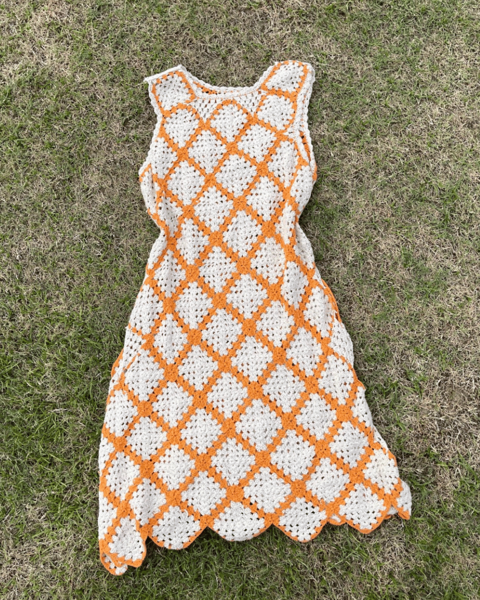 Tangerine Crochet Dress