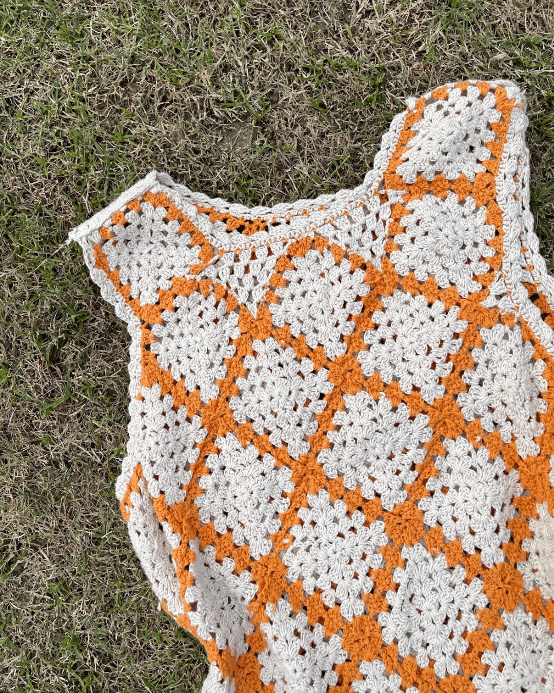 Tangerine Crochet Dress