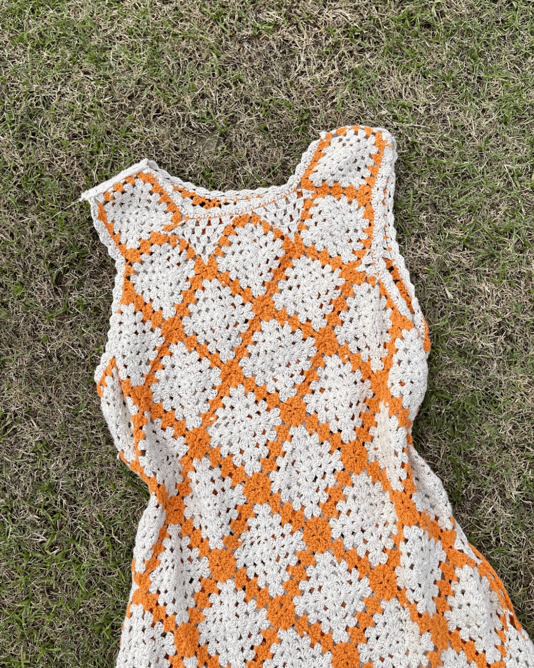 Tangerine Crochet Dress