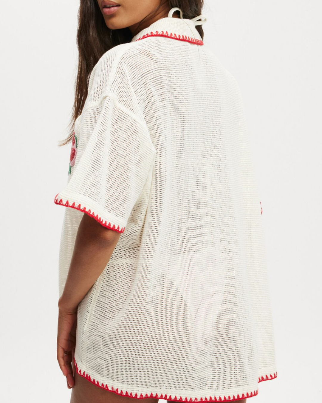 Rosebud Trim Shirt (oversized)