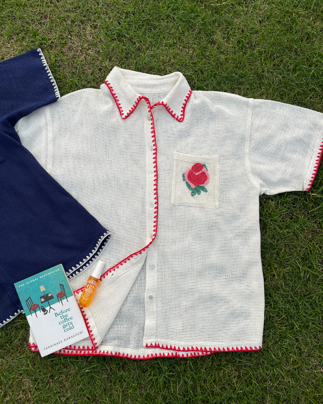 Rosebud Trim Shirt (oversized)