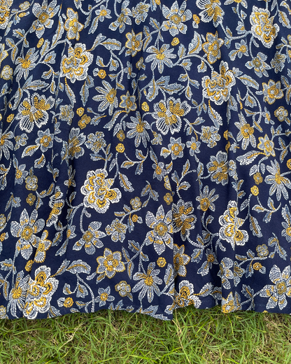 Navy Flora Dress(L)
