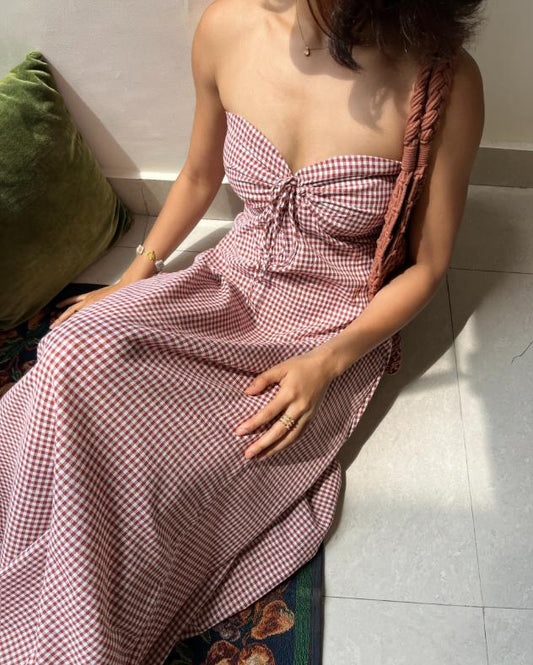 Espresso Gingham Dress