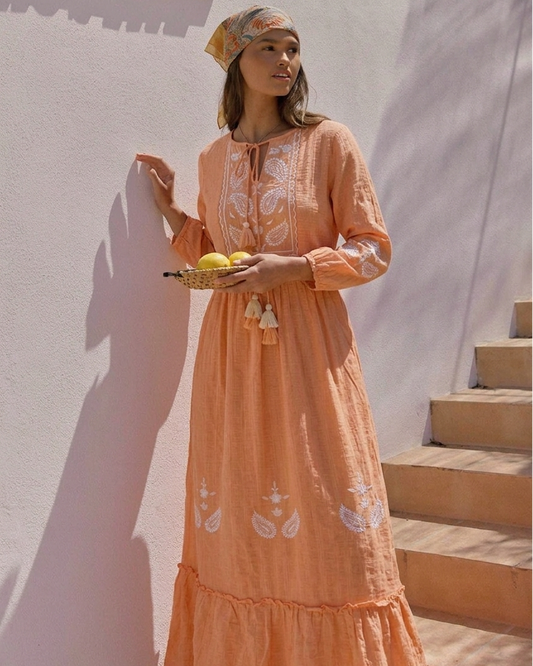 Apricot Sun Dress(M)