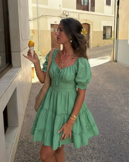 Sage Whispers Ruched Dress (XS-S)