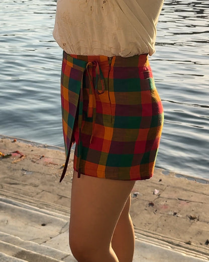 Poppins Madras Checks  A line Skorts