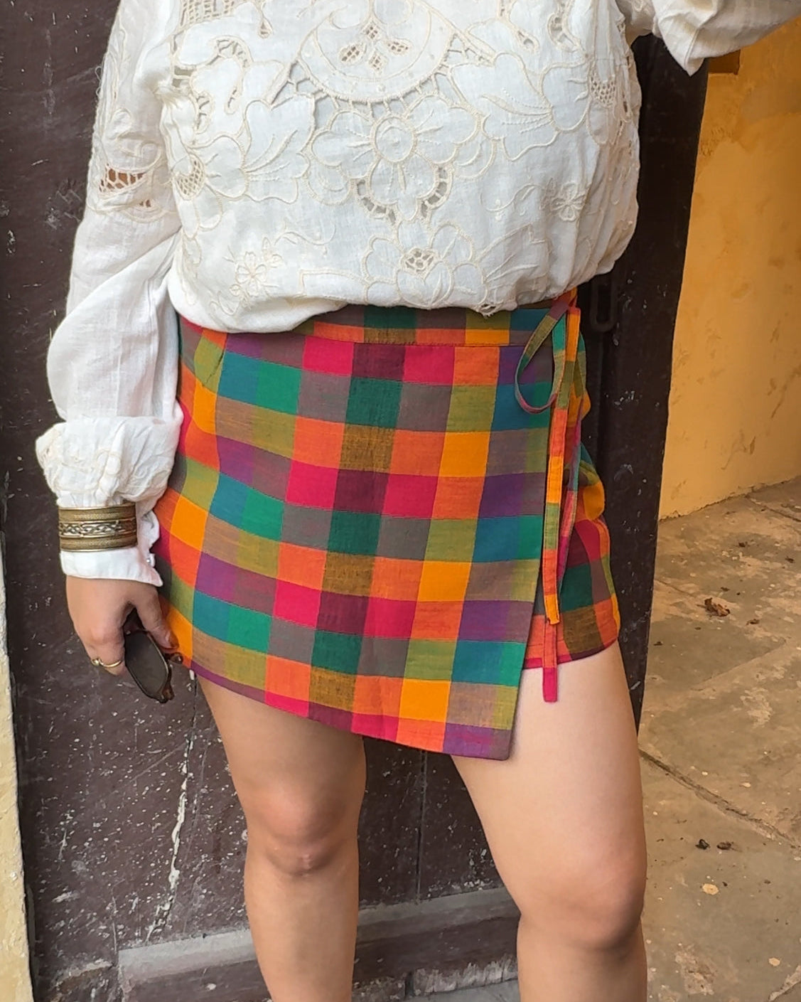 Poppins Madras Checks  A line Skorts