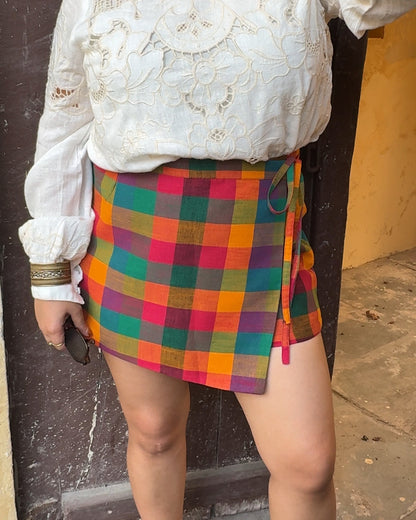 Poppins Madras Checks  A line Skorts
