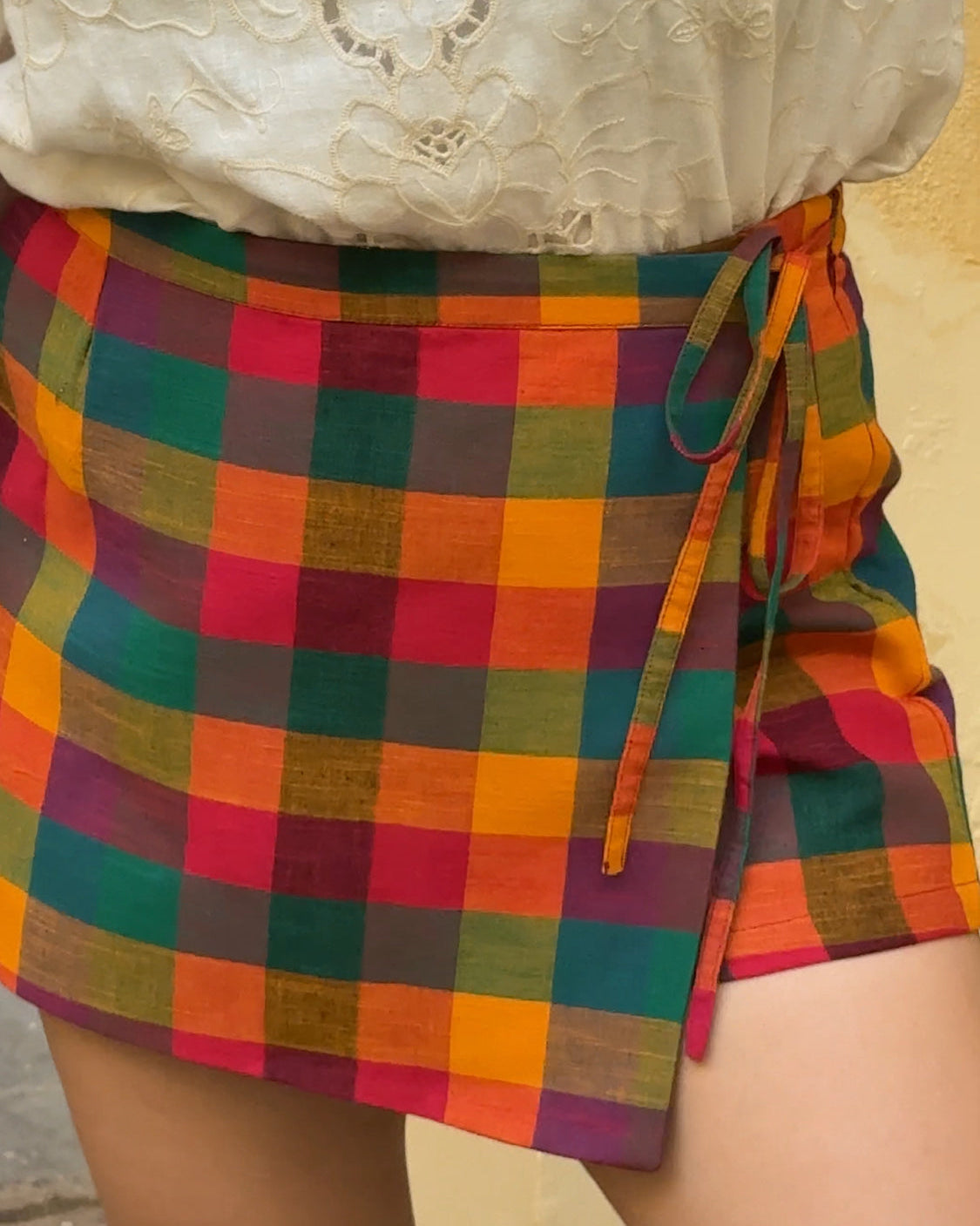 Poppins Madras Checks  A line Skorts