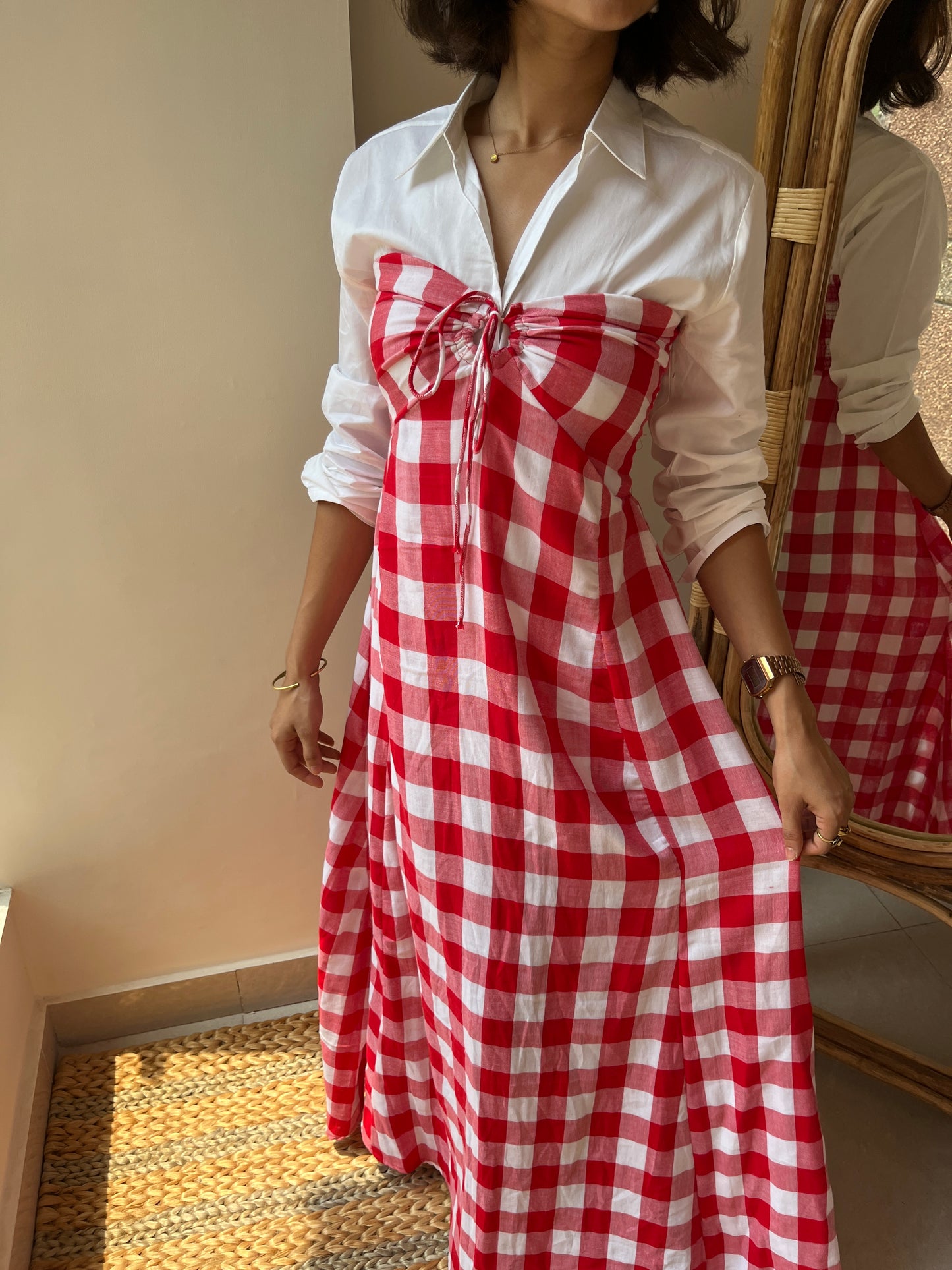 Red Plaid Dress (XS-M)