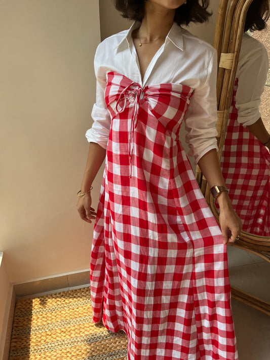 Red Plaid Dress (XS-M)