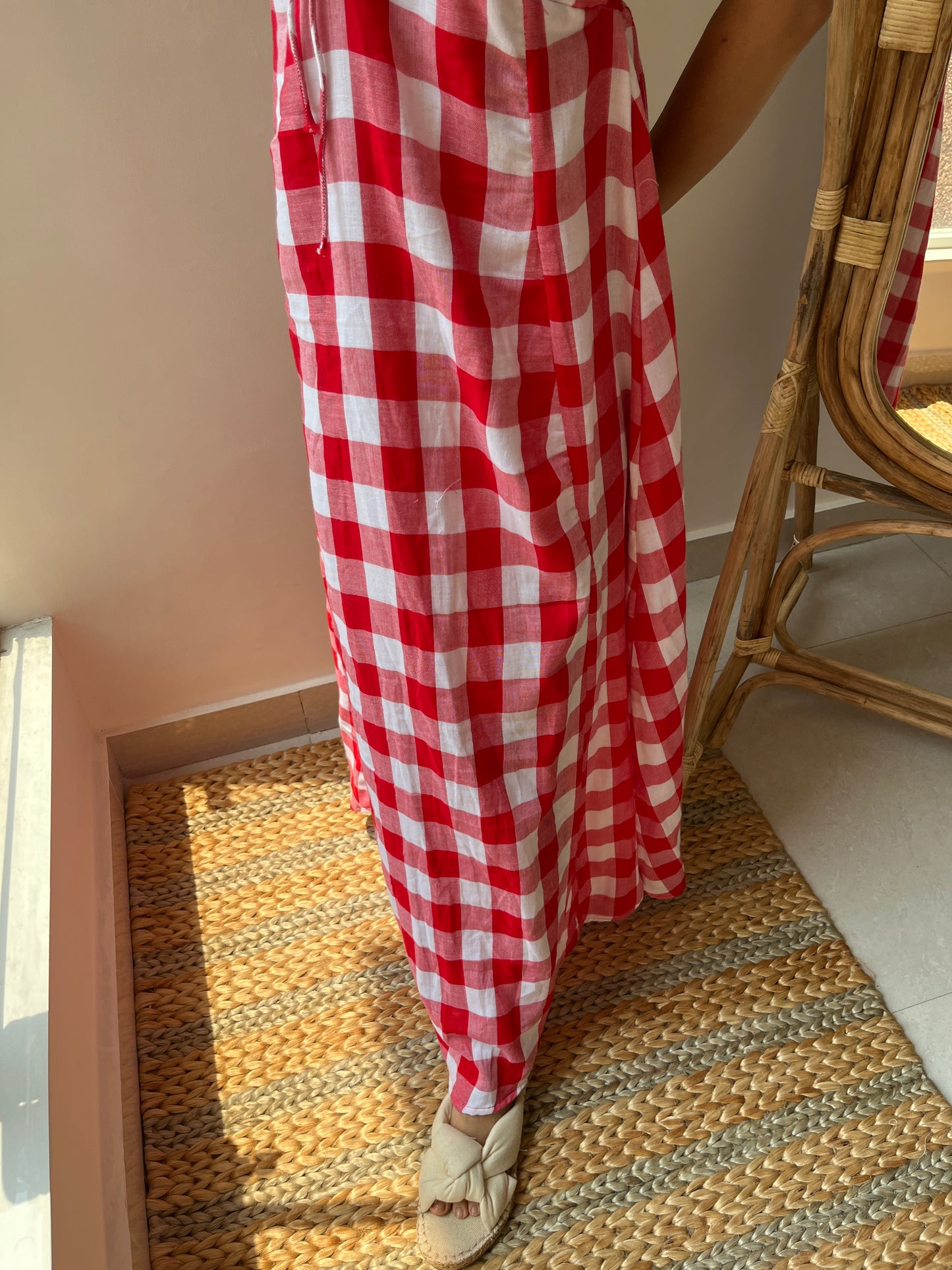 Red Plaid Dress (XS-M)