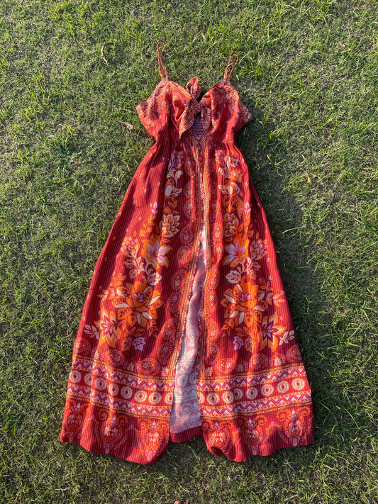 Crimson Sunset Maxi Dress ( S & M)