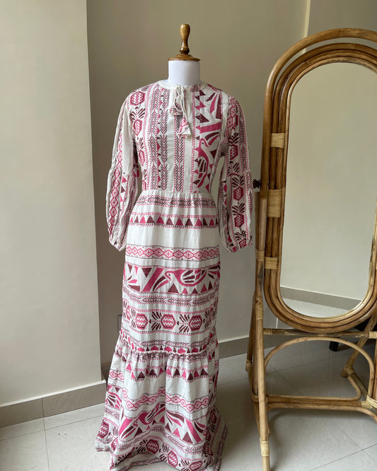 Crimson Folk Dress(L)