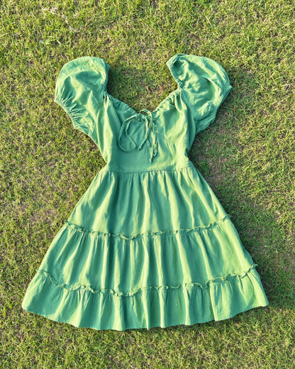 Sage Whispers Ruched Dress (XS-S)