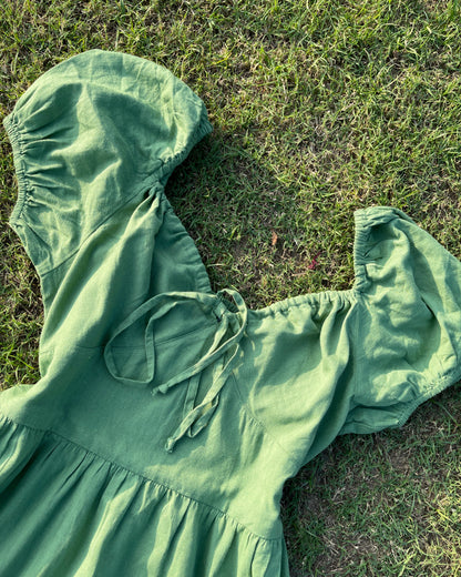 Sage Whispers Ruched Dress (XS-S)