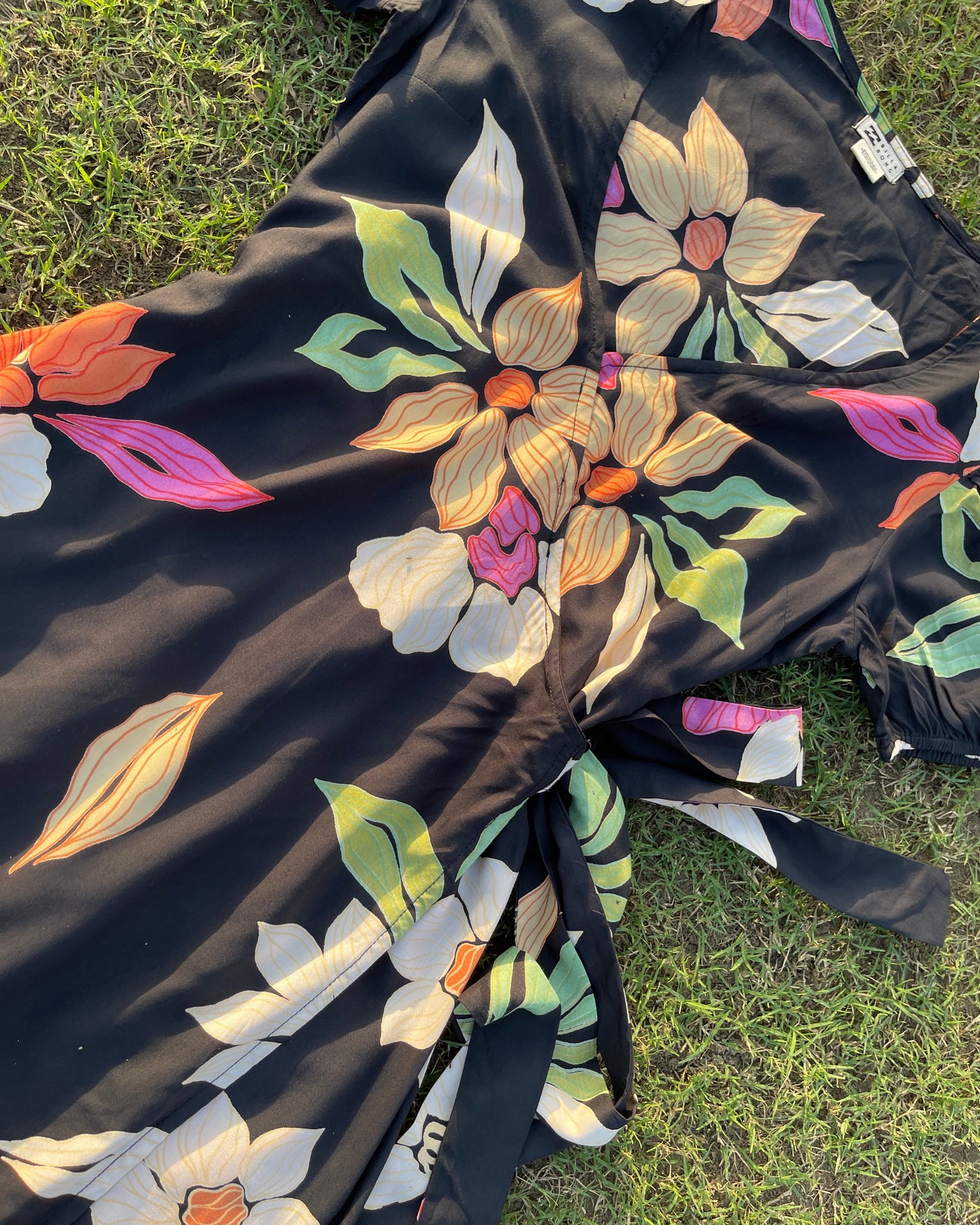 Midnight Bloom Wrap Dress (S)