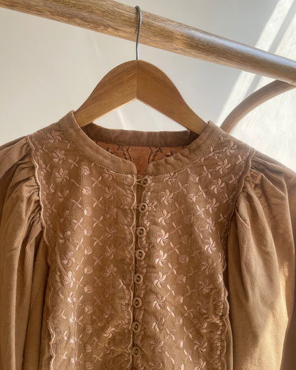 Clay Blossom Peplum Blouse (L)