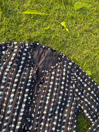 Midnight Ikat Ruffle Jacket (M)