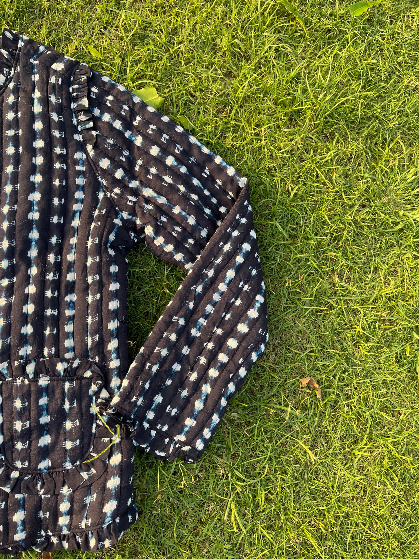 Midnight Ikat Ruffle Jacket (M)