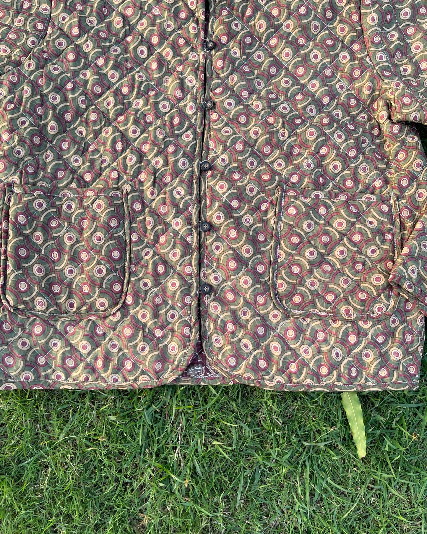 Teal Gold Quilted Jacket (L)