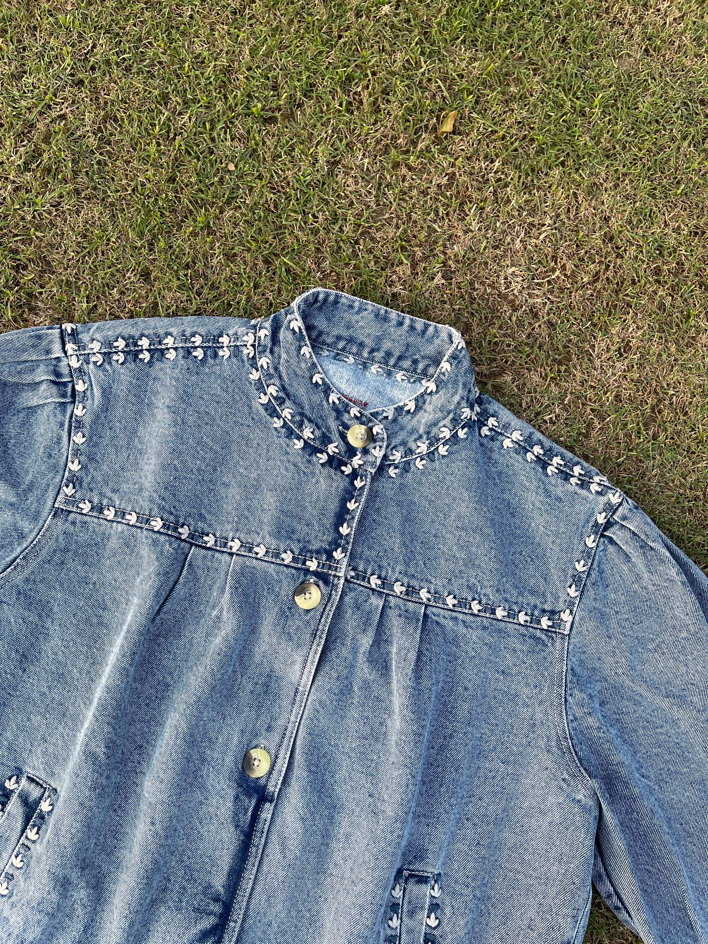 Blue Laurel Hand Denim Jacket(XL)