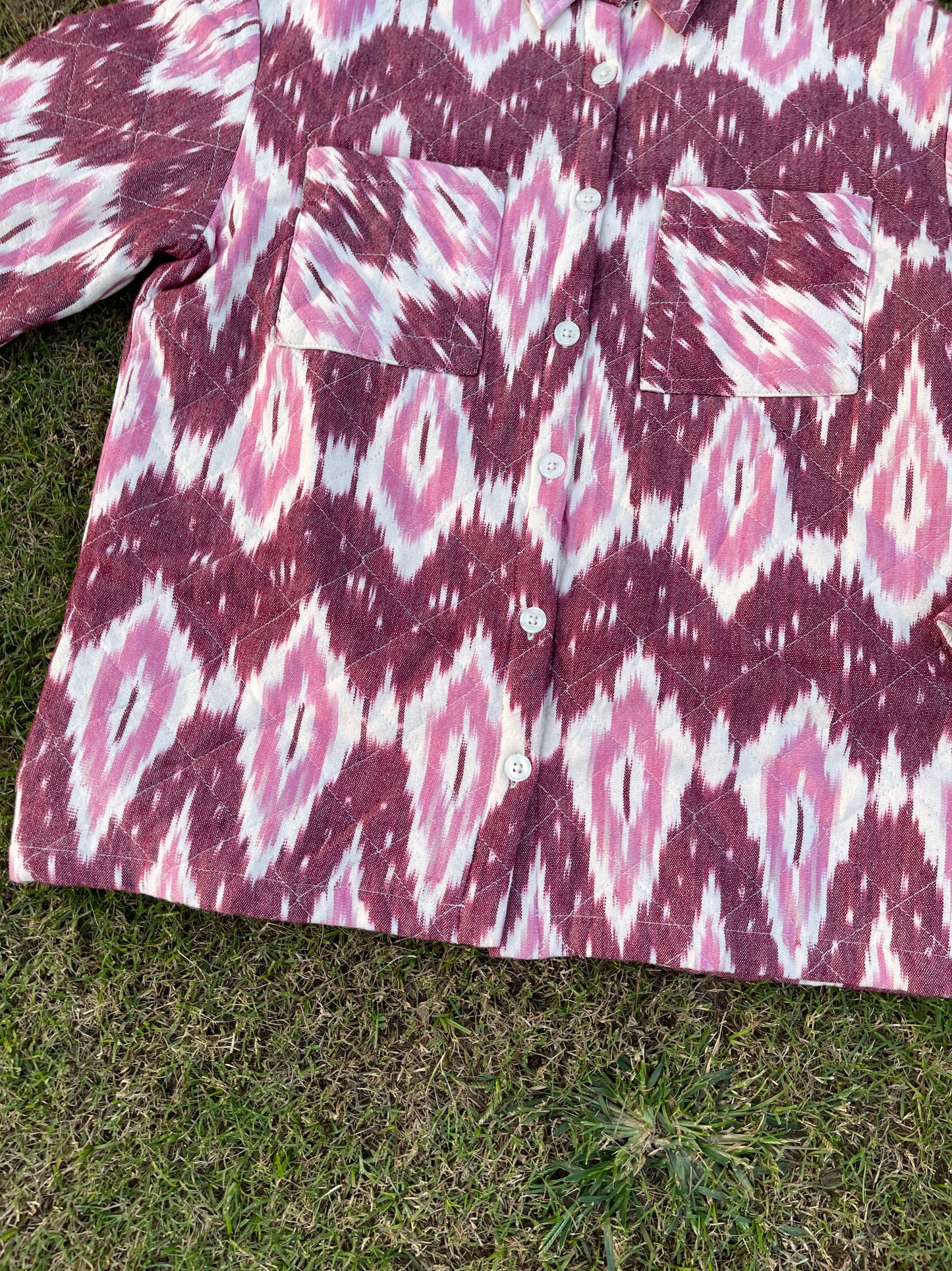 Ruby Ikat Quilted Shacket (L)