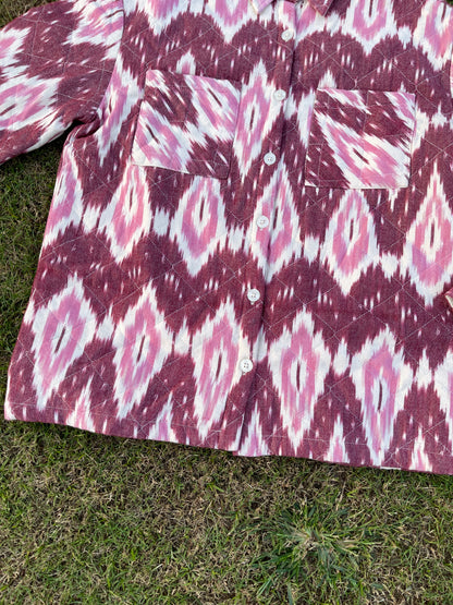 Ruby Ikat Quilted Shacket (L)