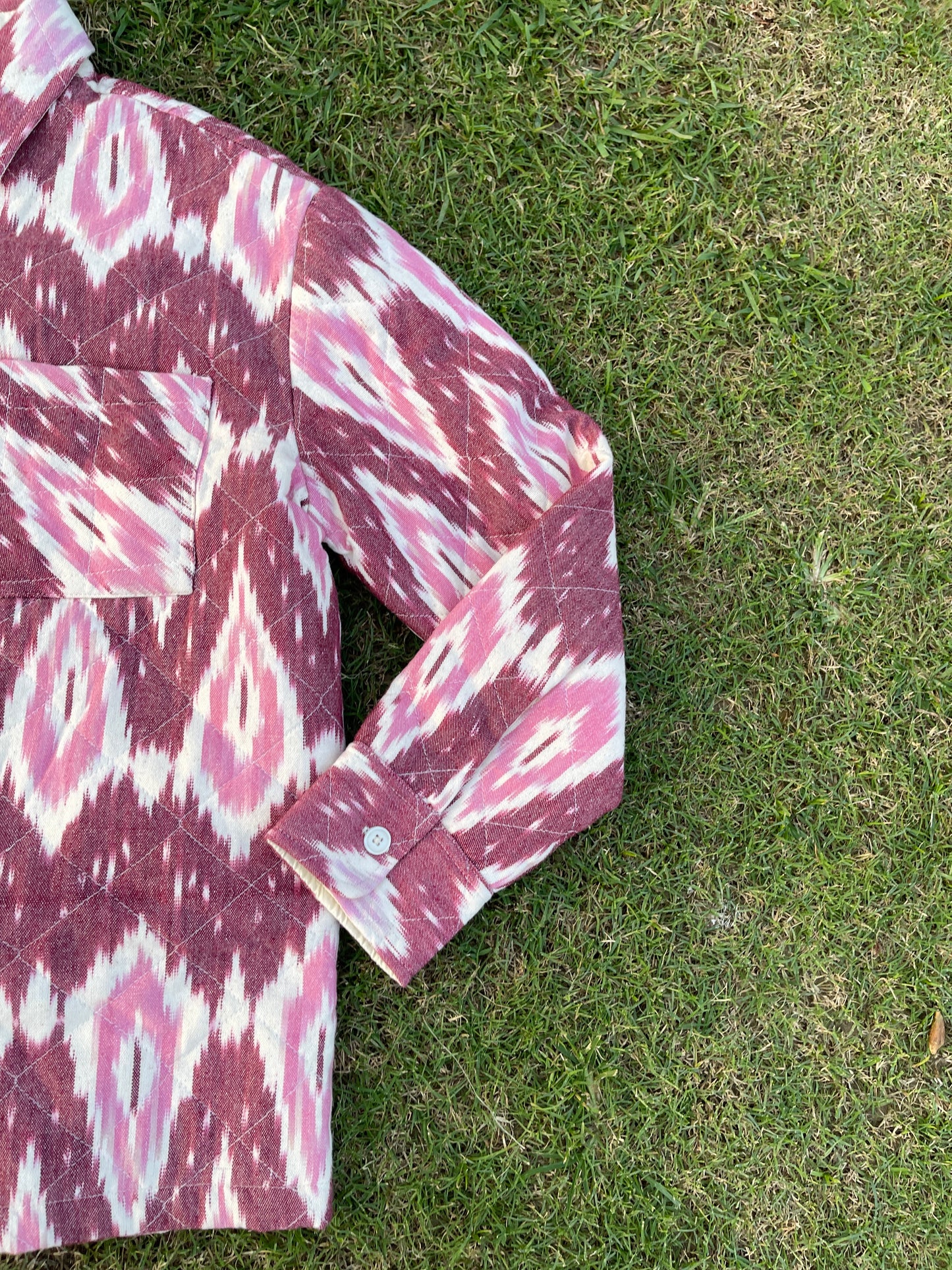 Ruby Ikat Quilted Shacket (L)