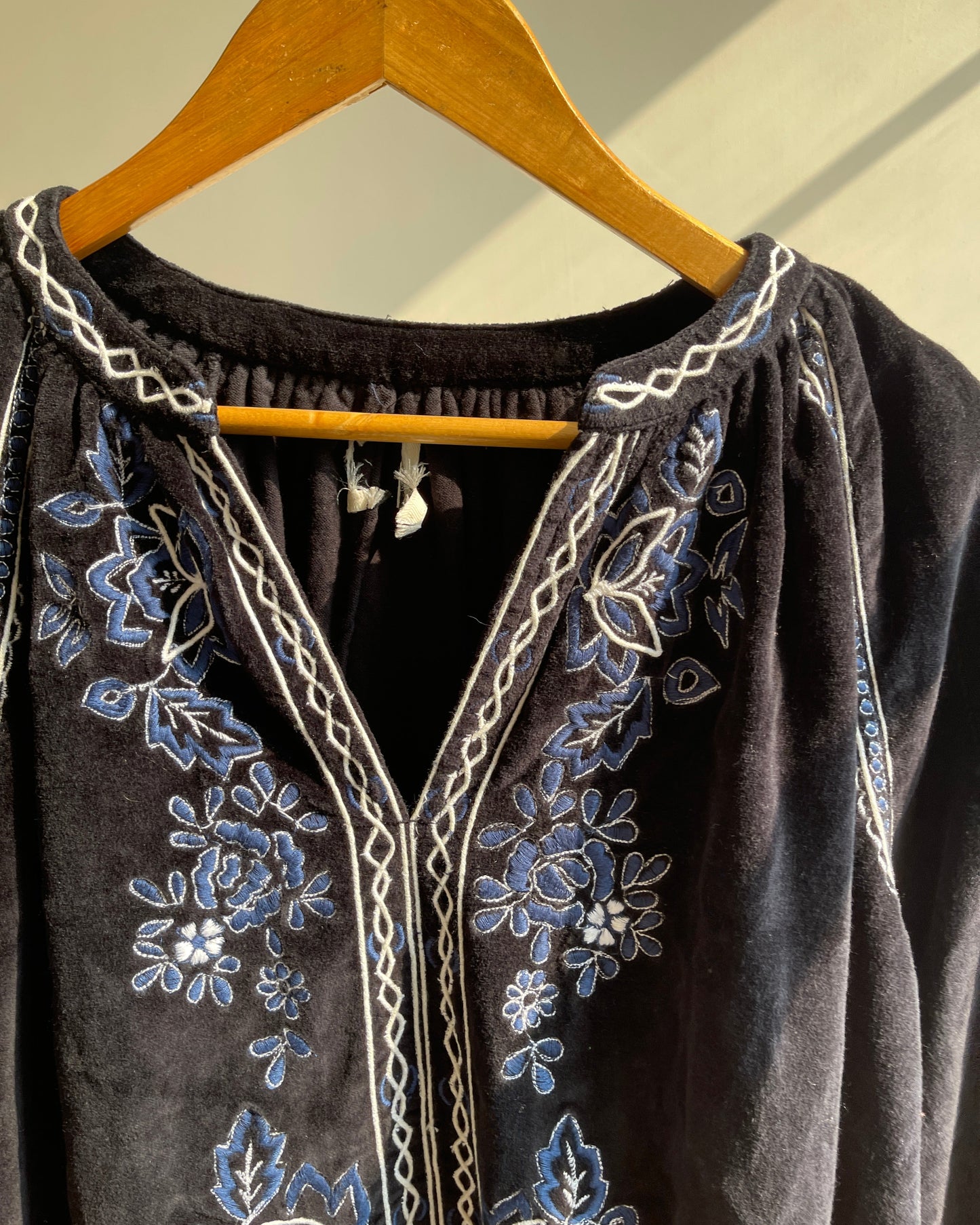 Midnight Bloom Boho Blouse (XXL)