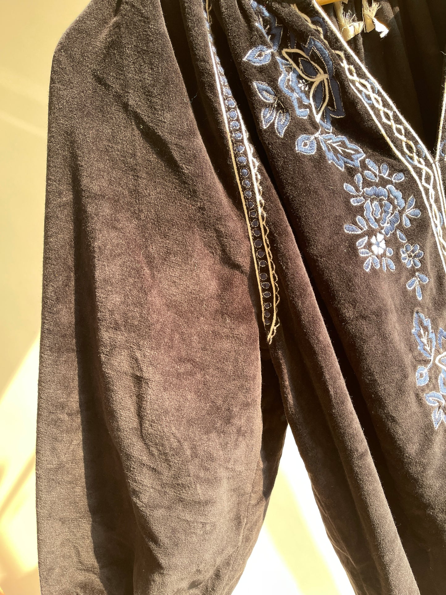 Midnight Bloom Boho Blouse (XXL)