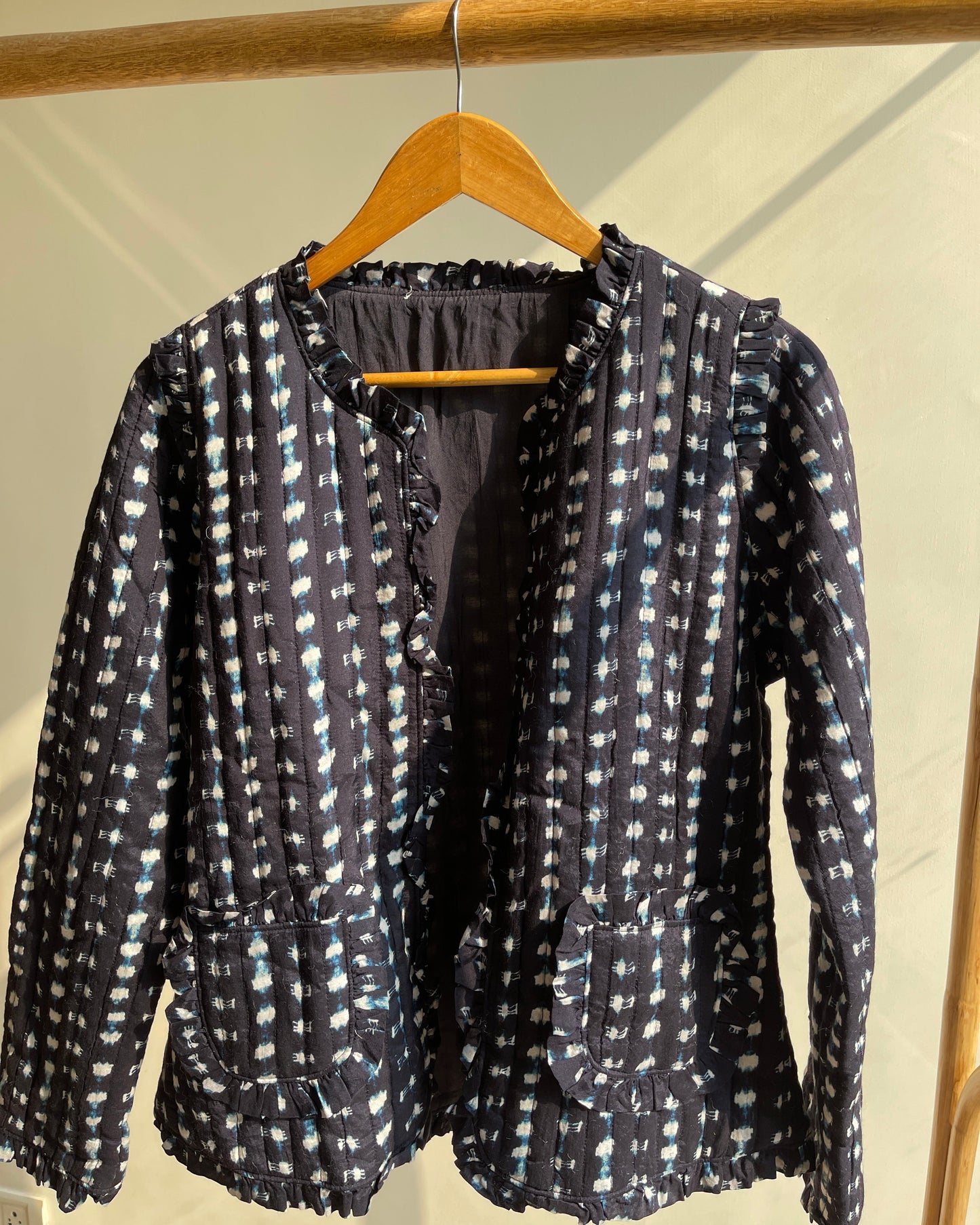 Midnight Ikat Ruffle Jacket (M)